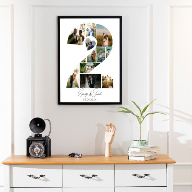 2 Jahre zusammen Foto Collage Hochzeit Jahrestag Poster (Von Creator hochgeladen)