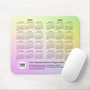 2-Jahres-Kalender 2023-2024 Pastel Gradient MONTAG Mousepad