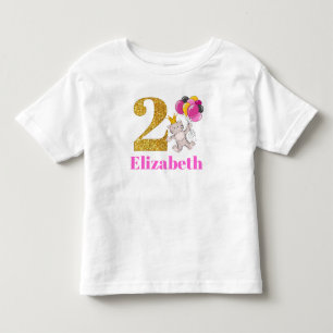 2-Jährigekitty-Katzen-Rosa und Kleinkind T-shirt