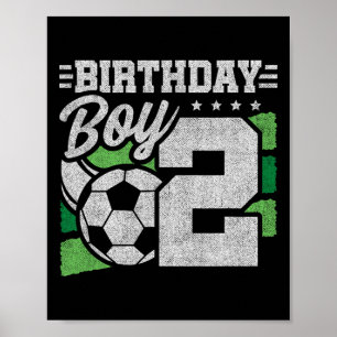2-jähriger Fußball-Geburtstag - Jungen 2. Geburtst Poster