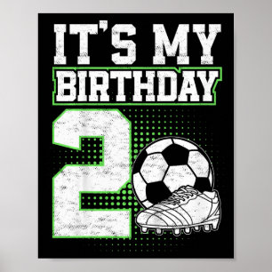2-jähriger Fußballjunge Es ist mein 2. Geburtstag Poster