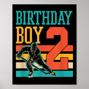 2-jähriges Eishockey 2. Geburtstag Party Su Poster