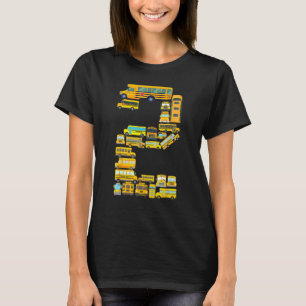 2-jähriges Kleinkind 2. Geburtstag Schulbus Thema T-Shirt