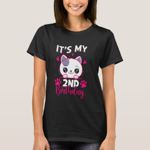 2-jähriges Mädchen Geburtstag Katze für Mädchen Es T-Shirt