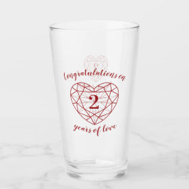 2. Jubiläum 2 Jahre Liebe Garnet Brauch Glas