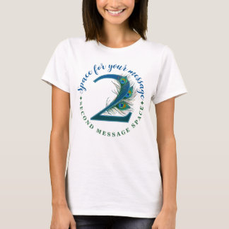 2. Jubiläums Eleganter Pfauenfeder T-Shirt