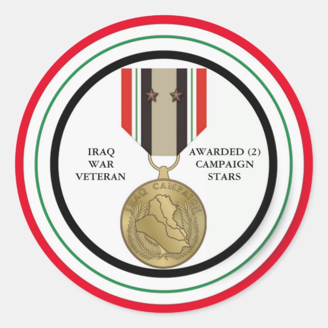 2 KAMPAGNE STARTEN IRAK KRIEG VETERAN RUNDER AUFKLEBER (Vorderseite)