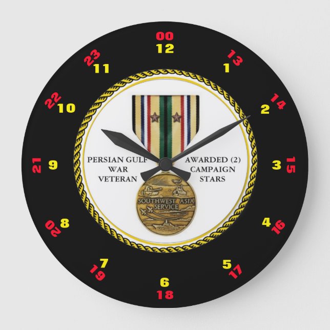 2 KAMPAGNE STARTET PERSISCHER GULFKRIEG VETERAN GROßE WANDUHR (Vorderseite)