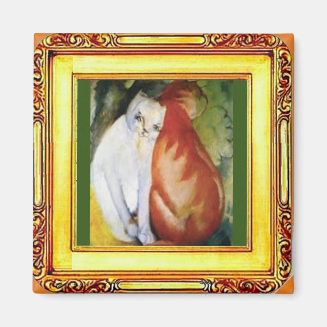 2 Katzen von Franz Marc Magnet (Vorne)