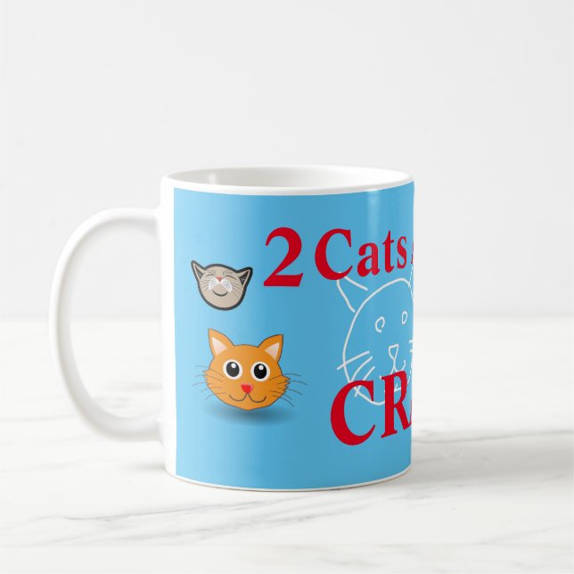 2 Katzen weg von Crazy Kaffeetasse (Links)