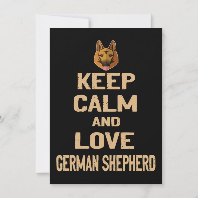 2 Keep Calm And Love German Shepherd Einladung (Vorderseite)