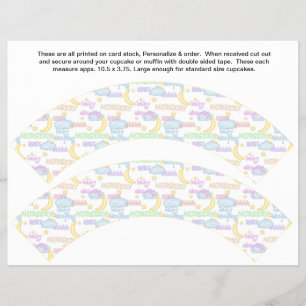 2 Kinderzimmer Baby Personalisiert Cupcake Wrapper Flyer