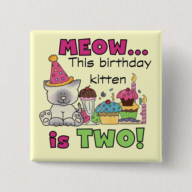 2. Kitten Geburtstagsgeschenke und Geschenke Button (Vorderseite)