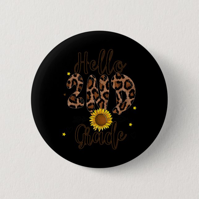 2. Klasse 1 Schullehrer Leopard Print Button (Vorderseite)