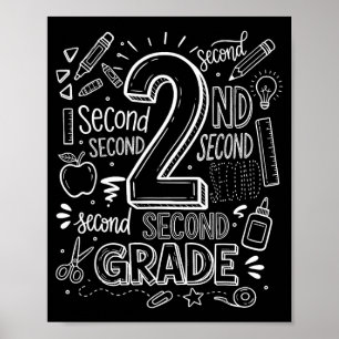 2. Klasse für Jungen zurück zur Schule erster Tag Poster