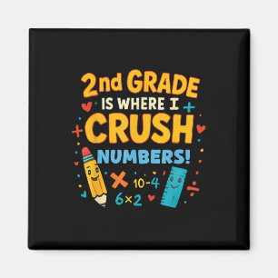 2. Klasse ist wo ich Zahlen zermalme Mathe Zurück Magnet