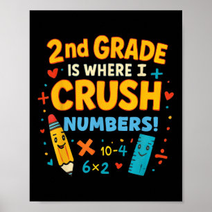 2. Klasse ist wo ich Zahlen zerquetsche Mathe zurü Poster