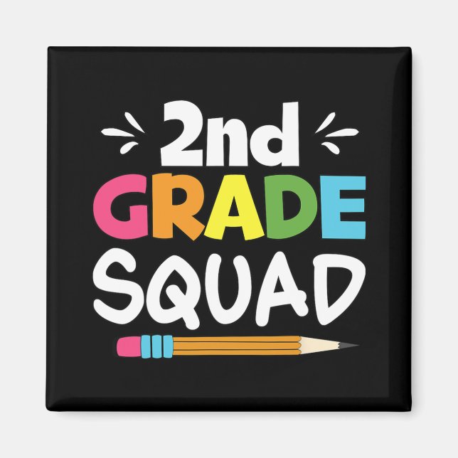 2. Klasse Kader Zweiter Lehrer Schüler Team Ck To  Magnet (Vorne)
