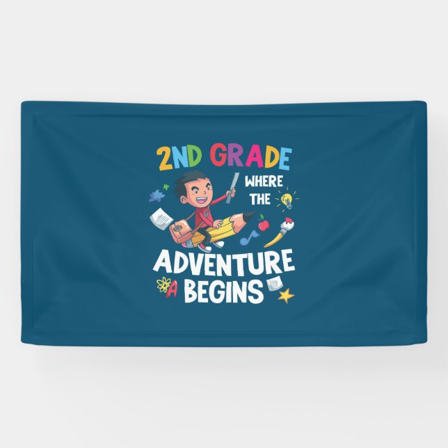 2. Klasse Lehrer 2. Klasse Abenteuer beginnt Banner (Horizontal)