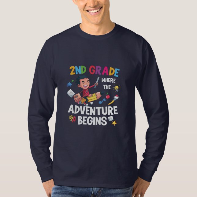 2. Klasse Lehrer 2. Klasse Abenteuer beginnt T-Shirt (Vorderseite)