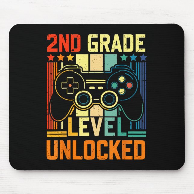 2. Klasse Level freigeschaltetes Videospiel Zurück Mousepad (Vorne)
