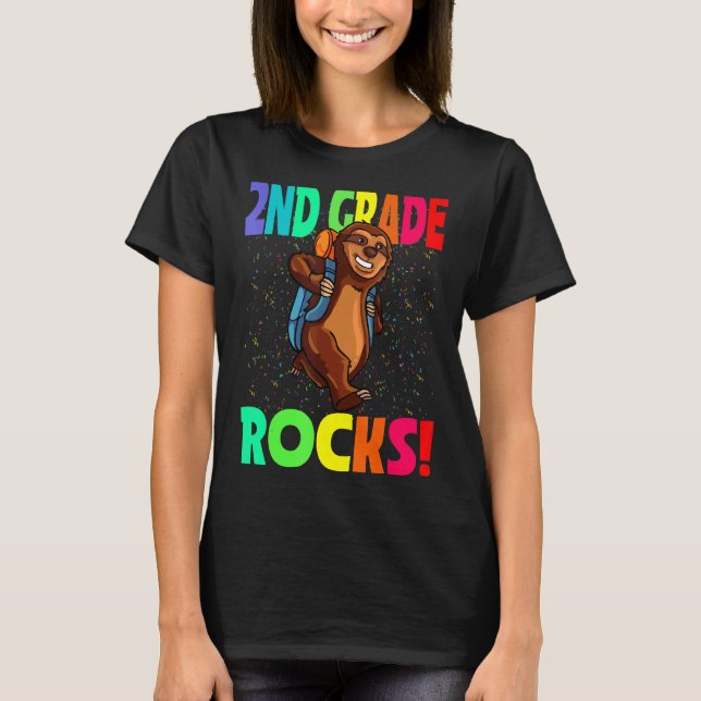 2. Klasse Rocks langsam zurück zur Schule T-Shirt (Vorderseite)