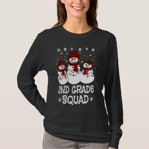 2. Klasse Squad Karo-Schneemann-Santa-Hut-Lehrer C T-Shirt