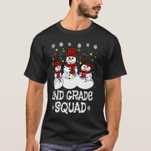 2. Klasse Squad Karo-Schneemann-Santa-Hut-Lehrer C T-Shirt