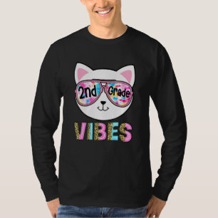 2. Klasse Vibes Zurück zur Schule Katze Mädchen Ie T-Shirt