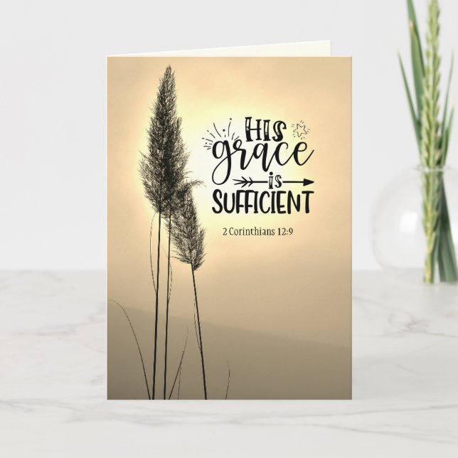 2 Korinthen 12:9 Seine Gnade ist ausreichend Karte (Vorderseite)
