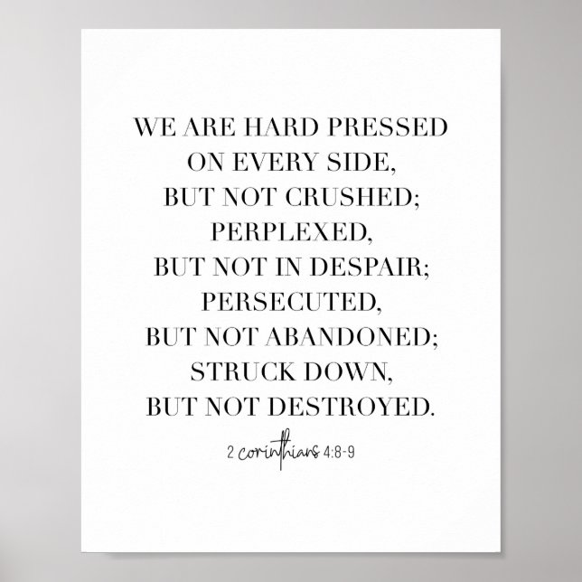 2 Korinthen 4:8-9 Poster (Vorne)