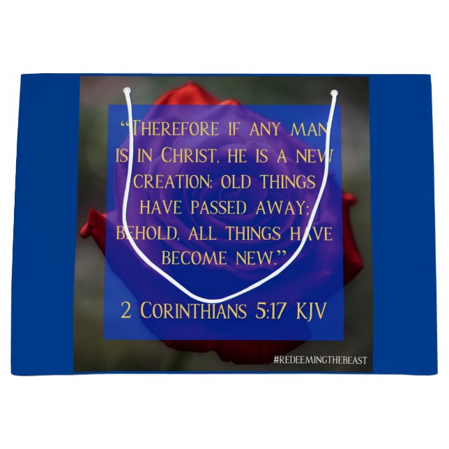 2 Korinthen 5:17 Bezahlung der Bestie Geschenktasc Große Geschenktüte (Vorderseite)