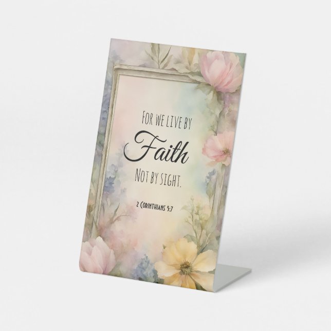 2 Korinthen 5:7 Christliche Bibelverse Kunst, Dich Sockelschild (Vorderseite)