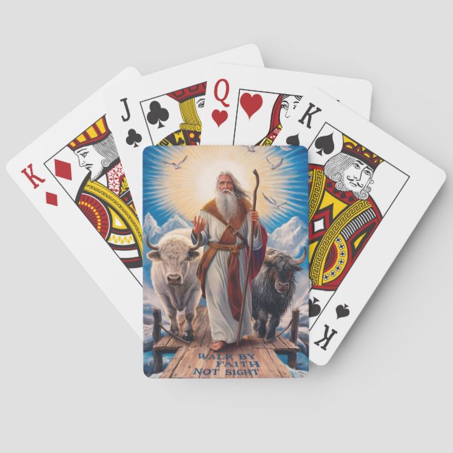 2 Korinthen 5:7 Glaube, nicht Augen führt unseren  Spielkarten (Rückseite)