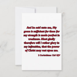 2 Korinther 12:9 Bibelschrift KJV Gruß Karte