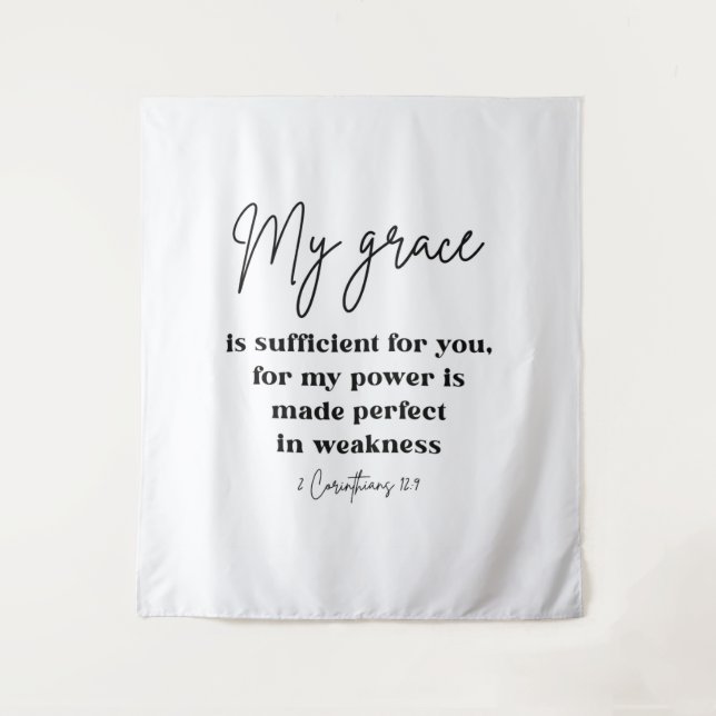 2 Korinther 12:9 Christliche Uni Dorm Wandteppich (Vorderseite)