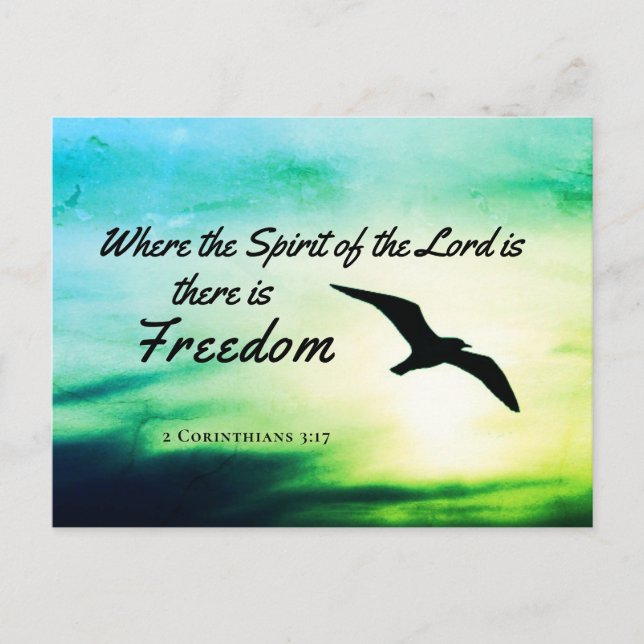 2 Korinther 3:17 Freedom Bible Verse Postkarte (Vorderseite)