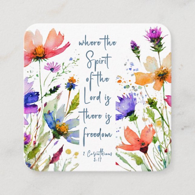 2 Korinther 3:17 Freedom Bible Verse Quadratische Visitenkarte (Vorderseite)