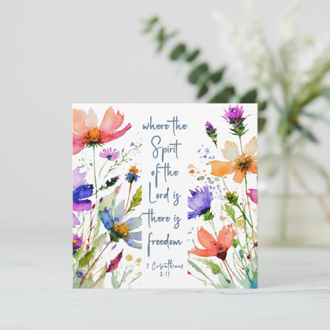 2 Korinther 3:17 Freiheitsbibel Verse Flat Card (Stehend Vorderseite)
