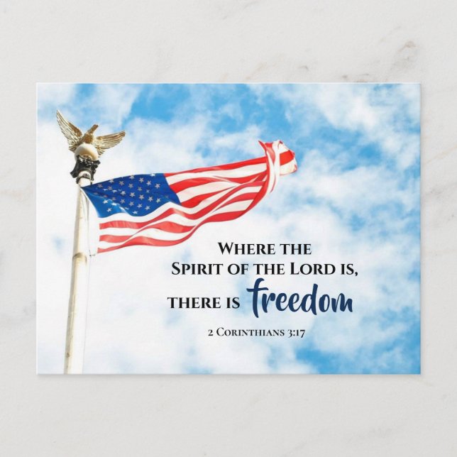 2 Korinther 3:17 Geist der Lord USA Flag Postkarte (Vorderseite)