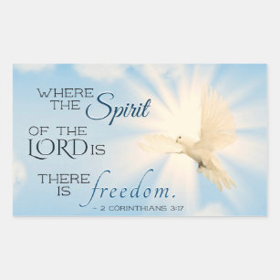 2 Korinther-3:17… gibt es Freiheits-Bibel-Vers Rechteckiger Aufkleber