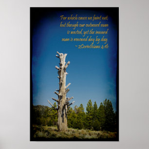 2 Korinther 4:16 Schwarze Grenze Poster