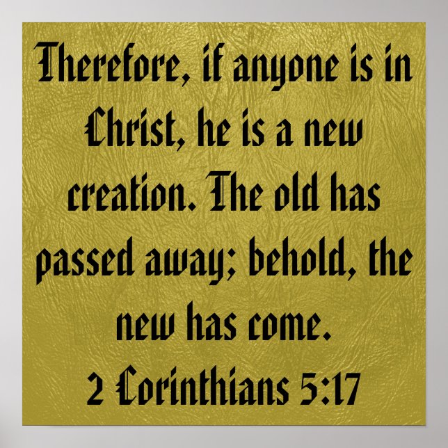 2 Korinther 5:17 Bibelverse Poster (Vorne)