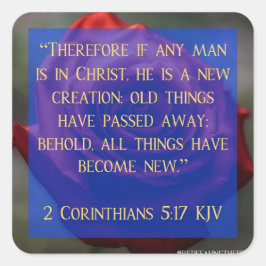 2 Korinther 5:17 Die Besticker einlösen Quadratischer Aufkleber