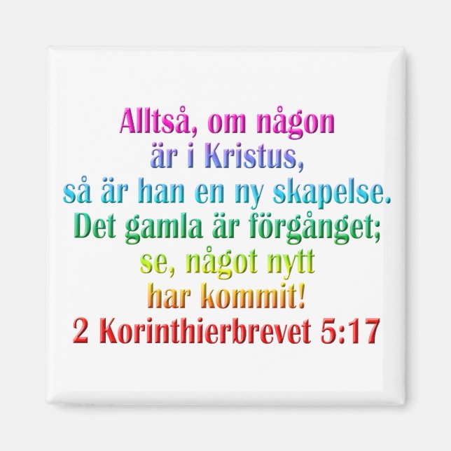 2 Korinther 5:17 Schwedisch Magnet (Vorne)