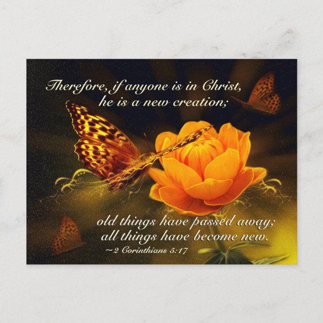 2 Korinther 5:17 Wenn jemand in Christus ist, Bibe Postkarte (Vorderseite)
