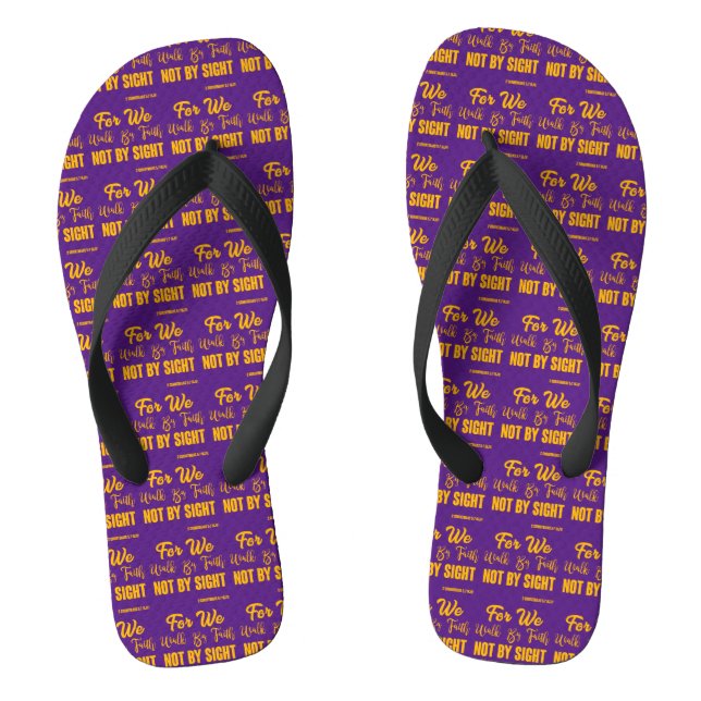 2 Korinther 5:7 Bibelverse KJV Lila Unisex Flip Flops (Fußbett)