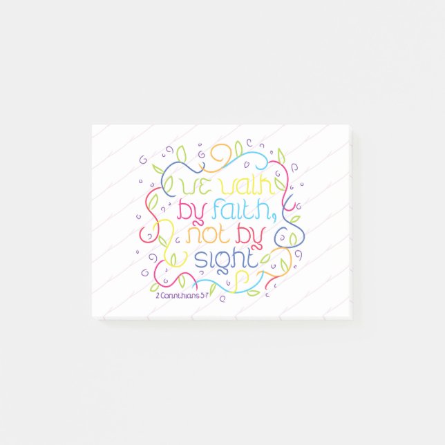 2 Korinther-5:7 gehen wir durch Glauben, nicht Post-it Klebezettel (Vorderseite)