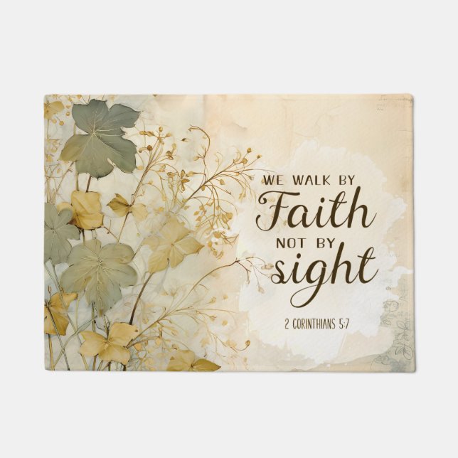 2 Korinther 5:7 Wir gehen durch das Glaubensbibelv Fußmatte (Vorderseite)