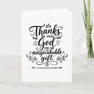 2 Korinther 9,15 Bibelvers Handlettering Weihnacht Dankeskarte